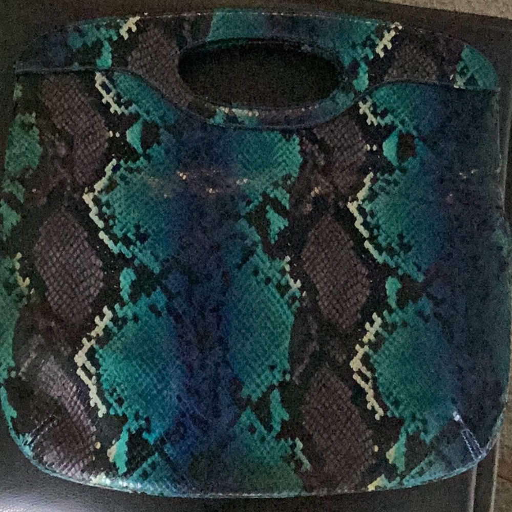 Nine & CO Blue Snake Skin Purse | Clutch
